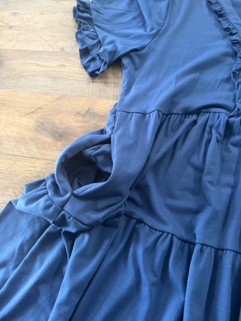 Womens Royal Blue Ruffle Tiered Dress Medium - Picture 3 of 3